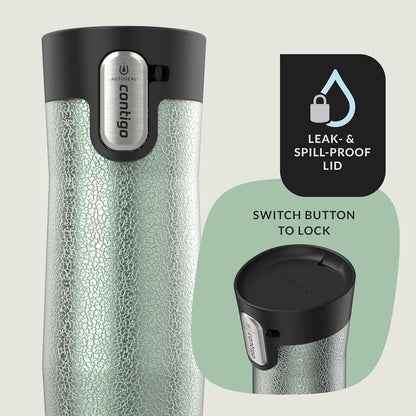 Contigo AUTOSEAL West Loop Vacuum-Insulated Stainless Steel Travel Mug with Easy-Clean Lid 12 oz Blueberry