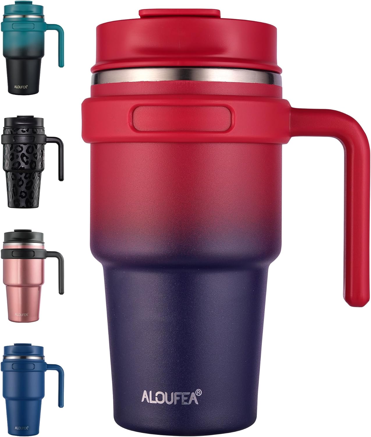 20 oz Insulated Coffee Mug Tumbler with Handle, Stainless Steel Travel Mug Tumbler with Lid and Straw,Double Wall Vacuum Leak Proof Ice Coffee Thermal Cup, Black