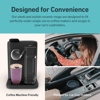 NOVA CERAMICS Coffee Tumbler – Travel Mug - On the Go Coffee Mug – Microwave & Dishwasher Safe Green Coffee Tumbler - Gifts For Women Men Him Her – 16oz – Monsoon