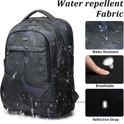 DUSLANG 17 Inch Laptop Backpack for Travel Water Resistant College Backpack for Men/Women Laptop Bag with USB Charging Port,Black - Colors B