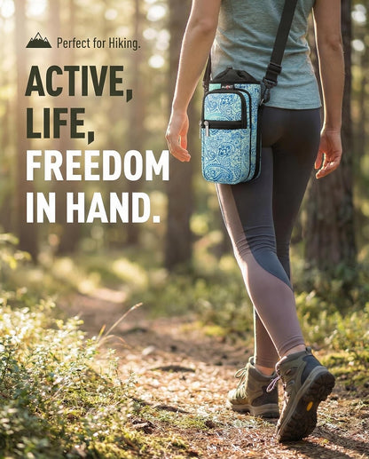 AUPET Water Bottle Sling Bag Sleeve Holder Carrier 25/32/40/64 oz,Insulated Crossbody Water Bottle Case Cover with Strap and Pockets for Men/Women Walking Hiking