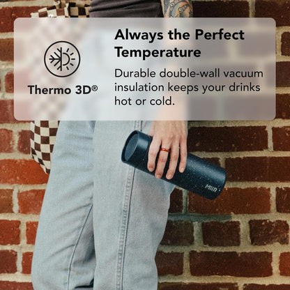 MiiR 360 Traveler, Stainless Steel Double-Wall Vacuum Insulated Tumbler - Leakproof 360 Lid for Easy Sipping on the Go; Perfect for Hot & Cold Drinks
