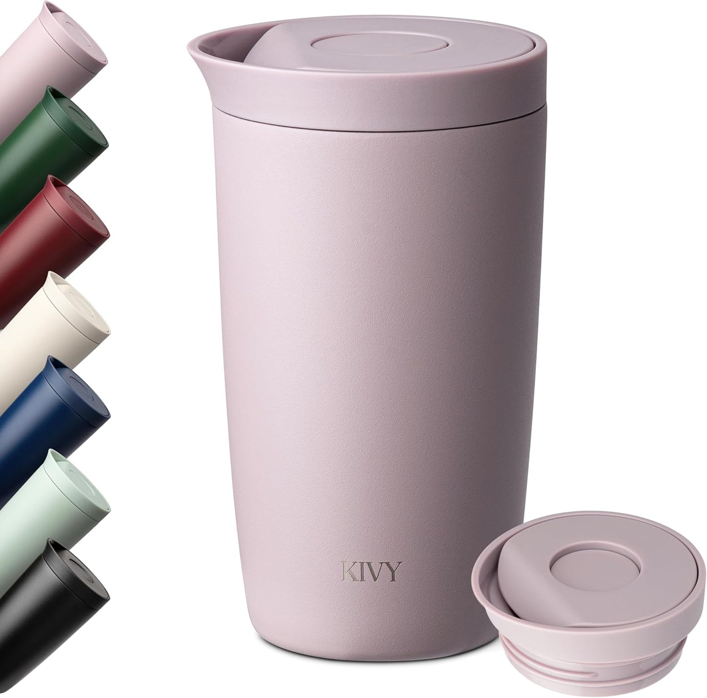 KIVY Travel Coffee Mug Tumbler [24h Cold | 6h Hot] Insulated Coffee Tumbler Stainless Steel - Leak Proof Coffee Travel Mug - 12oz Insulated cup to go for hot & cold drinks - Cups for Women & Men