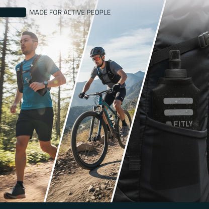 FITLY Soft Flask - Shrink As You Drink Soft Water Bottle for Hydration Pack - Folding Water Bottle Ideal for Running, Hiking, Cycling, Climbing & Rigorous Activity