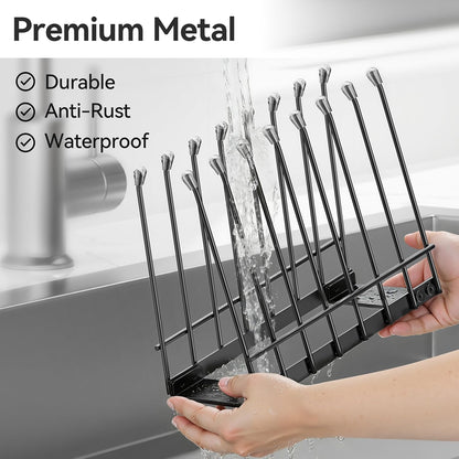 Plastic Bag Drying Rack, Metal Reusable Silicone Ziplock Bag & Bottle Drying Stand, Lerine Drying Rack Kitchen Organizer, Silver