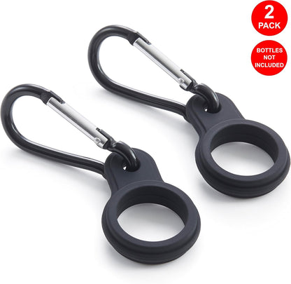Sunsella Silicone Water Bottle Carrier with Carabiner (2 Pack)