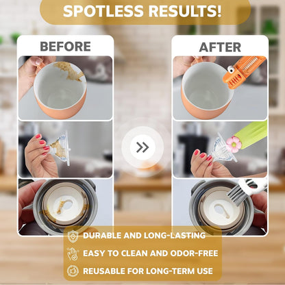 Cup Lid Cleaning Brush, 3 in 1 Cup Cleaner Brush New Multifunctional Lid Cleaner Lid Brush Cleaning Tool Multipurpose Bottle Gap Cleaner Brush Blue