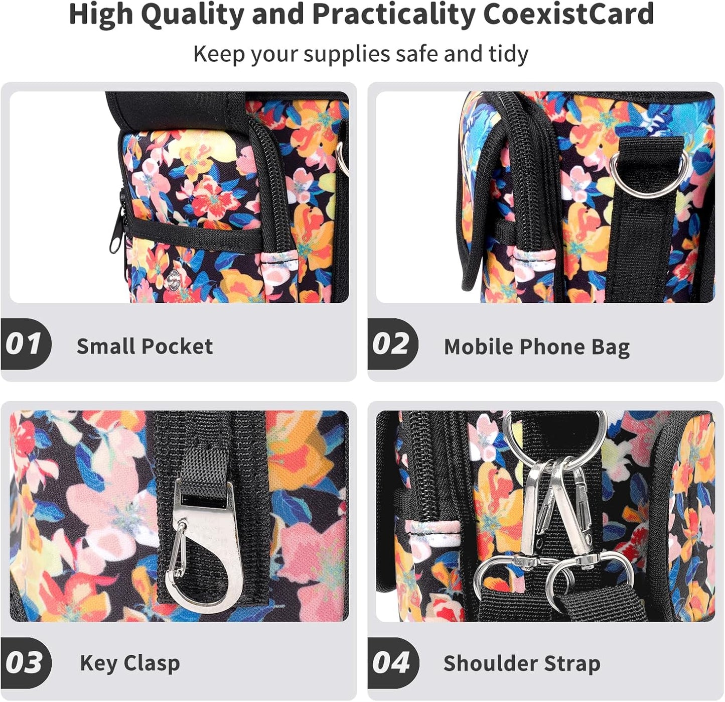 Water Bottle Holder with Strap for Stanley Cup 40/30oz, Insulated Neoprene Stanley Cup Holder with Strap for Tumbler with Handle Stanley Carrier Bag Cross-body Bag for Walking