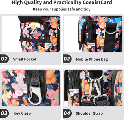 Water Bottle Holder with Strap for Stanley Cup 40/30oz, Insulated Neoprene Stanley Cup Holder with Strap for Tumbler with Handle Stanley Carrier Bag Cross-body Bag for Walking