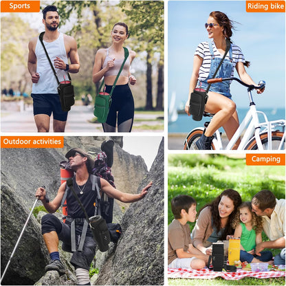 LEFOR·Z Water Bottle Carrier Bag with Phone Pocket Compatible with Stanley/Meoky 40 oz Tumbler with Handle,Water Bottle Holder Pouch with Adjustable Strap Compatible with Stanley Cup Accessories