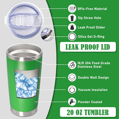 20 oz Tumbler Coffee Travel Tumblers Bulk with Lid Stainless Steel Double Wall Vacuum Insulated Mug Powder Coated Cups fit Car Cupholder for Hot and Cold - Stainless Steel, 4Pack