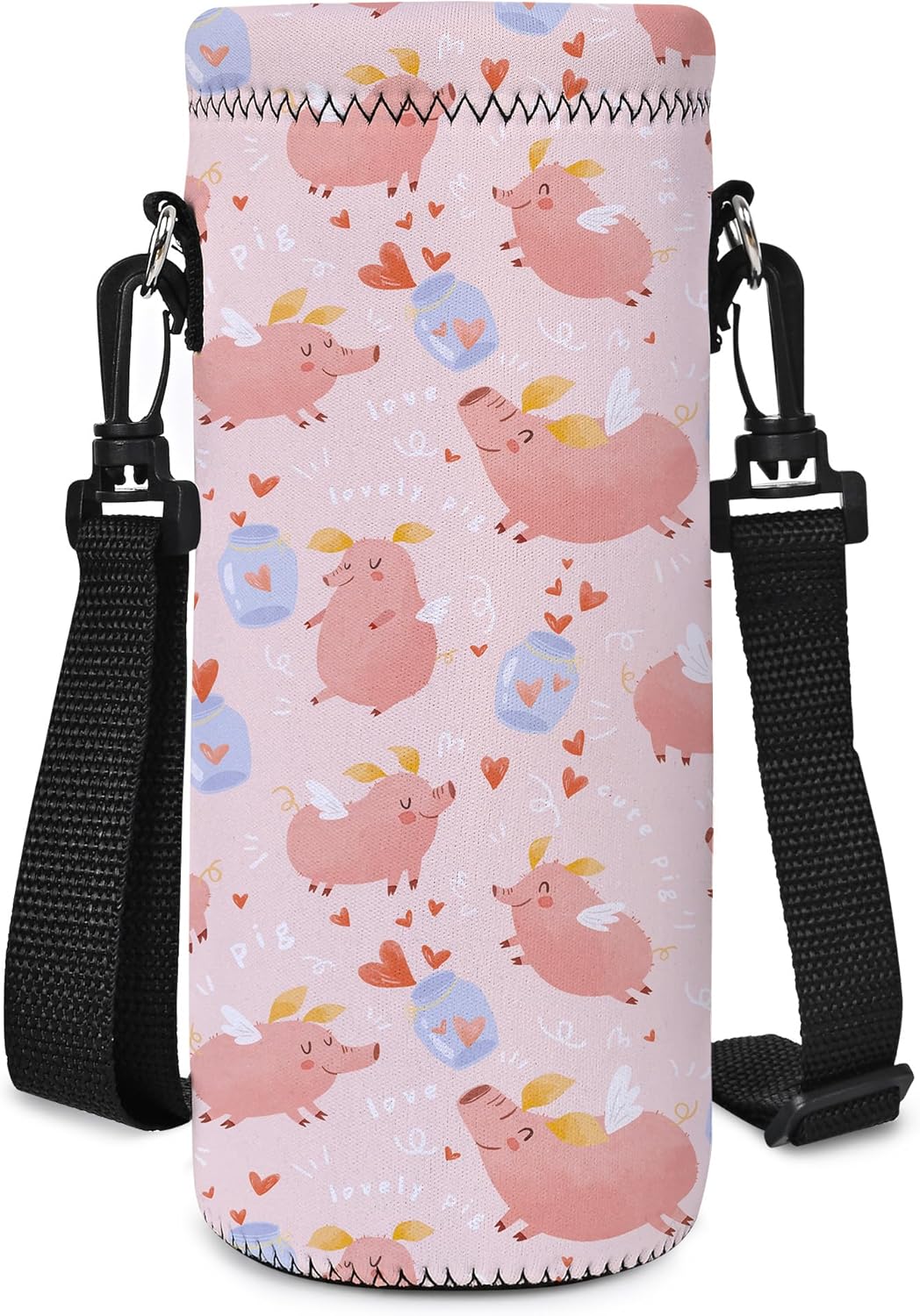 Neoprene 500ML/750ML/1000ML Water Bottle Bag Carrier, Portable Insulated Bottle Sling Holder Case Pouch with Adjustable Shoulder Strap for Men Women Walking Hiking Running