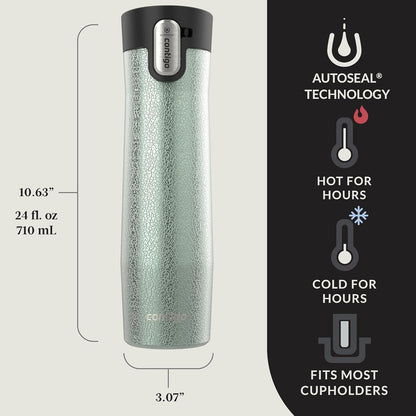 Contigo AUTOSEAL West Loop Vacuum-Insulated Stainless Steel Travel Mug with Easy-Clean Lid 12 oz Blueberry