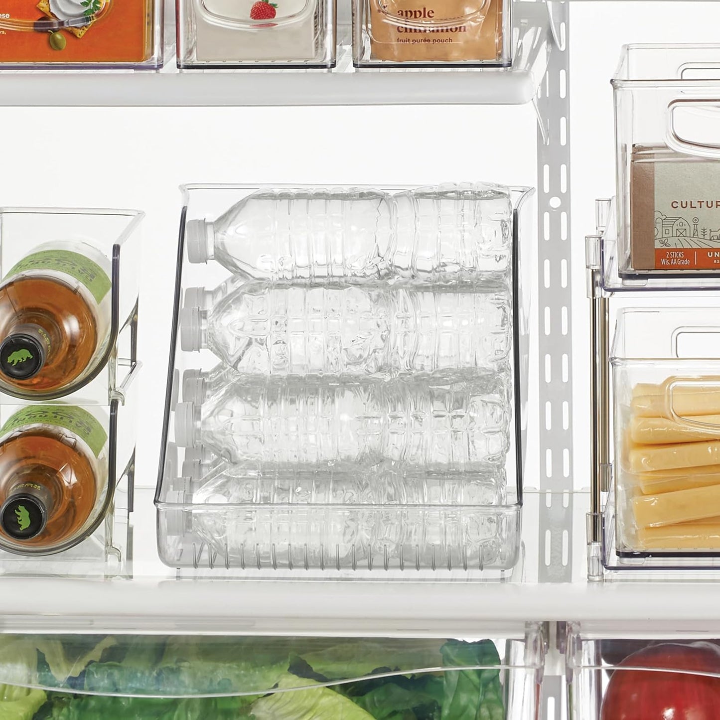 iDesign Water Bottle Organizer for Fridge or Pantry - Clear - Made in USA