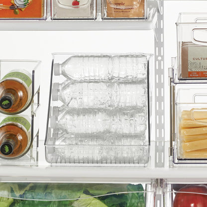 iDesign Water Bottle Organizer for Fridge or Pantry - Clear - Made in USA