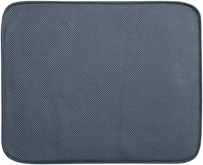 iDesign iDry Fabric Mini Kitchen Countertop Absorbent Dish Drying Mat , 18" x 9" - Black