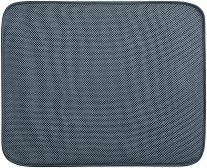 iDesign iDry Fabric Mini Kitchen Countertop Absorbent Dish Drying Mat , 18" x 9" - Black