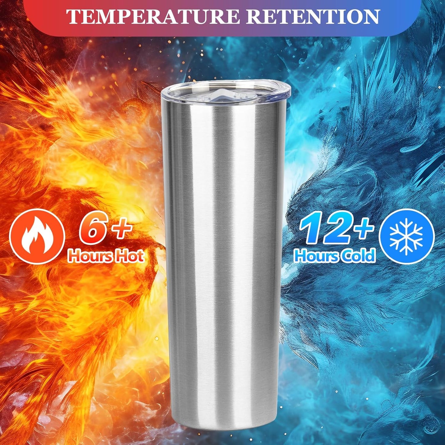 20 oz Skinny Tumblers with Lid and Straw,Stainless Steel Vacuum Insulated Tumbler Cup Double Wall Travel Coffee Mug, Thermal Water Tumbler for Hot and Cold Drinks(Rose Gold,1)