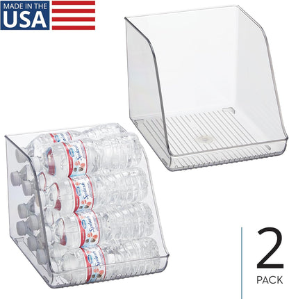 iDesign Water Bottle Organizer for Fridge or Pantry - Clear - Made in USA
