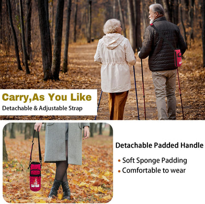 Water Bottle Carrier Bag 25oz/32oz Water Bottle Pouch Holder Adjustable Shoulder Strap Neoprene Water Bottle Sling Bag with Phone Pocket Insulated Tumbler Accessories for Walking
