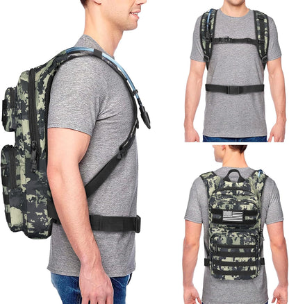 NOOLA Hydration Backpack with 3L TPU Water Bladder, Tactical Molle Water Backpack for Men Women, Hydration Pack for Hiking, Biking, Running and Climbing
