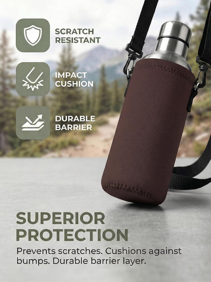 AUPET Water Bottle Sling Bag Carrier Crossbody Sleeve,Insulated Neoprene Bottle Case Holder Pouch Cover 500ML/17oz with Shoulder Strap for Walking Women Men