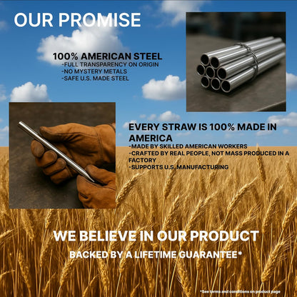 Made in USA Bywater Stainless Steel 10.5 Inch Straw Set of 2 Food Grade Premium Straws. Fits Stanley, Yeti Straw Lid, Owala and Many Others With Standard Straws. DOES NOT FIT FLIP STYLE LIDS