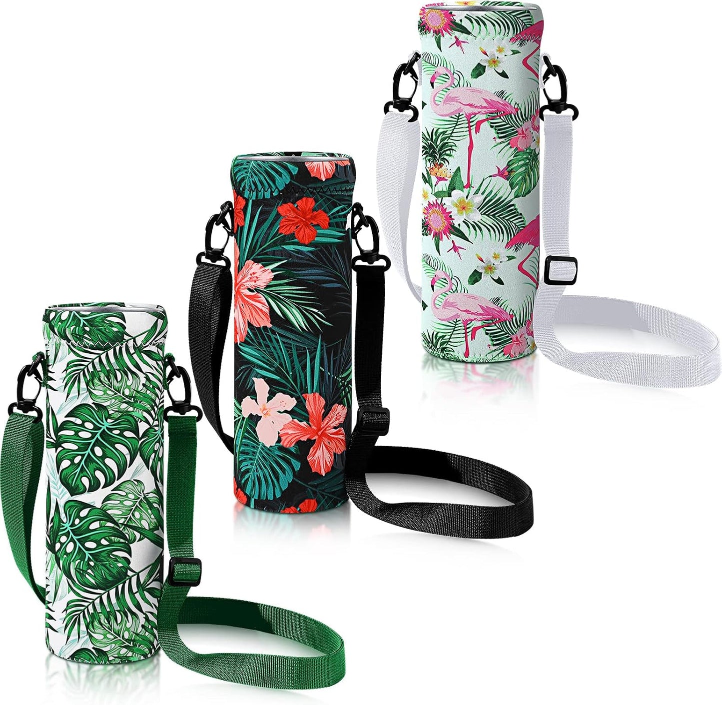 CHENGU 3 Pack 25 oz Neoprene Water Bottle Carrier Bag with Adjustable Shoulder Strap Water Bottle Holders for Adults Sports Gym Hiking Camping Walking(Mandala Style)