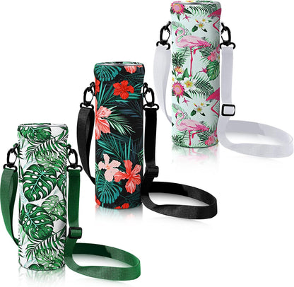 CHENGU 3 Pack 25 oz Neoprene Water Bottle Carrier Bag with Adjustable Shoulder Strap Water Bottle Holders for Adults Sports Gym Hiking Camping Walking(Mandala Style)