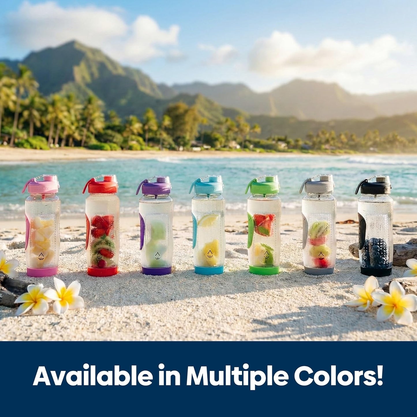 Infusion Pro 32 oz Fruit Infuser Water Bottle with Insulated Sleeve & 50 Recipe Fruit Infusion Water eBook : Bottom Loading, Large Water Infuser for More Flavor : Unique Gift Idea for Women