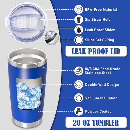 20 oz Tumbler Coffee Travel Tumblers Bulk with Lid Stainless Steel Double Wall Vacuum Insulated Mug Powder Coated Cups fit Car Cupholder for Hot and Cold - Stainless Steel, 4Pack