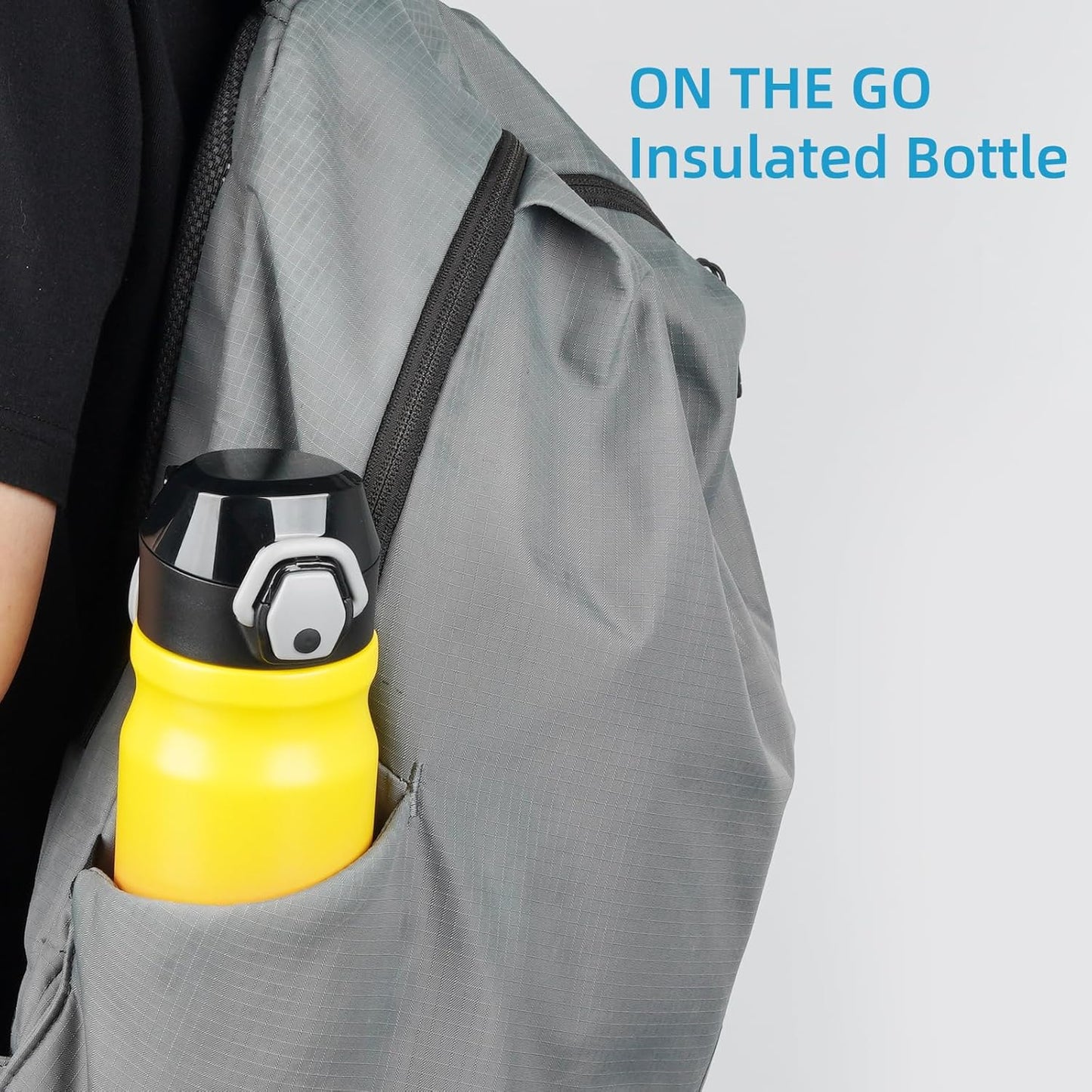 Konokyo 18 oz Insulated Water Bottle with Straw Lid, Stainless Steel Vacuum Sports Water Bottle, Leak-Proof Reusable Metal Flask with Carry Loop, BPA-Free Travel Bottle for Gym, School, Office