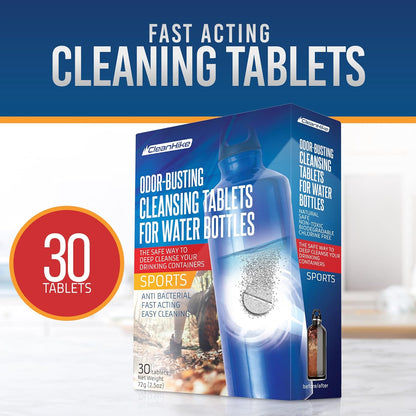 CleanHike Tumbler Water Bottle Cleaning Tablets - (90 Tablets) All Natural Ingredient, Great for All Stainless, Plastics, Ceramic and Glass Drinking Containers, Individually Packed (3)