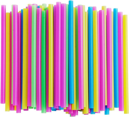 ALINK 100 Extra Large Plastic Bubble Tea Smoothie Straws, 1/2" Wide X 8 1/2" Long Jumbo Boba Straws for Milkshakes, Milk Tea, Slush, Juice, Party