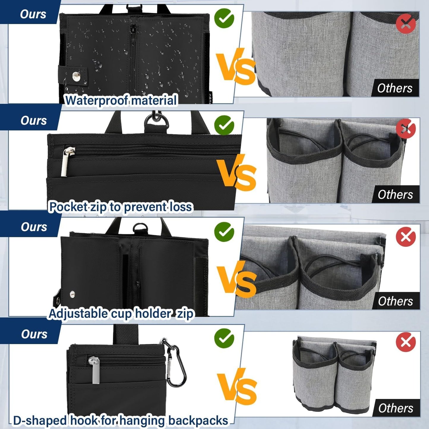 Luggage Cup Holder for Suitcases, Portable Foldable Travel Cup Holder with Handle and Hook, Luggage Drink Holder for Two Coffee Cups,Gift for Flight Attendants