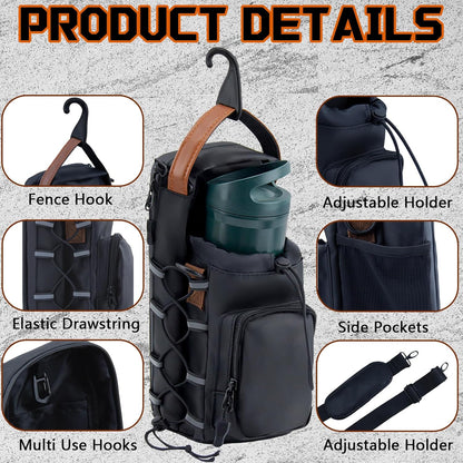 Magnetic Gym Bag for Men and Women, Water Bottle Holder, Gym Pouch with Shoulder Strap for Travel, Sports, Work, Fitness (Strap)