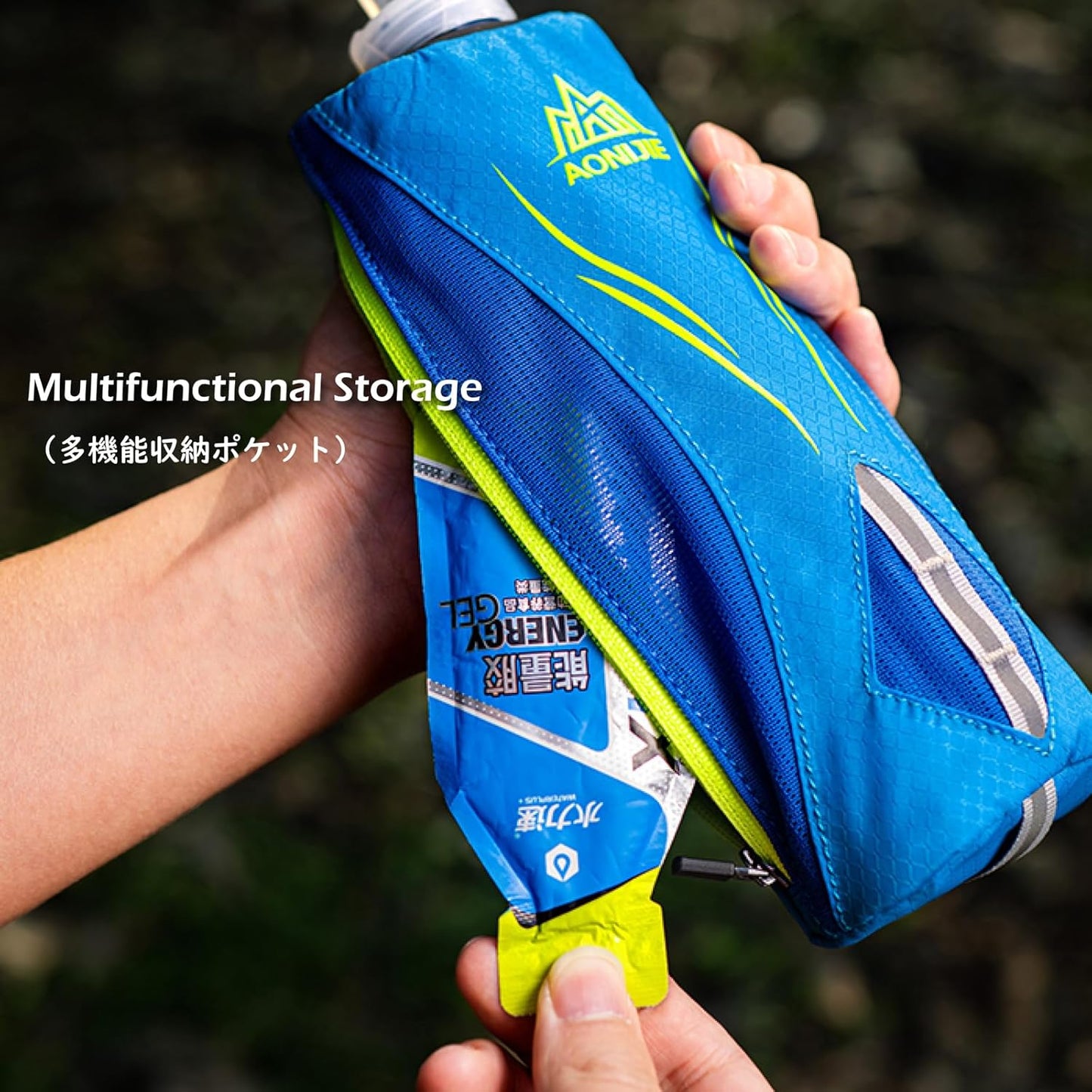TRIWONDER Handheld Water Bottle for Running, Quick Grip Chill 17 oz Handheld Soft Water Bottle with Hand Strap Hydration Pack, BPA Sport Soft Flask (Blue)