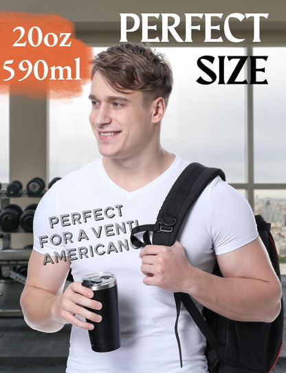 Onebttl Weightlifting Workout Gifts for Men, 20oz Stainless Steel Tumbler with Lid Straw, Sport Exercise Training Gifts for Birthday, Christmas - Lift