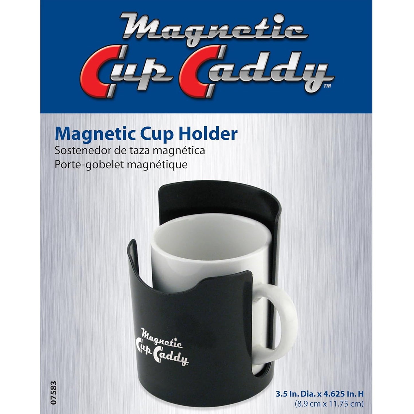 Master Magnetics Magnetic Cup Holder - Caddy for Bottles, Glasses, and Cans - Fits on Fridge, Lawnmower, Forklift, Cart, or Ladder - Heavy-Duty Magnet