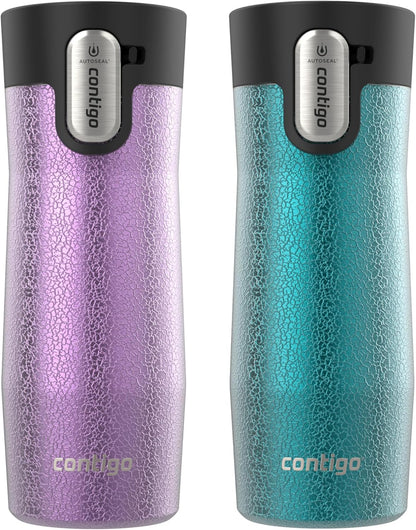 Contigo AUTOSEAL West Loop Vacuum-Insulated Stainless Steel Travel Mug with Easy-Clean Lid 12 oz Blueberry