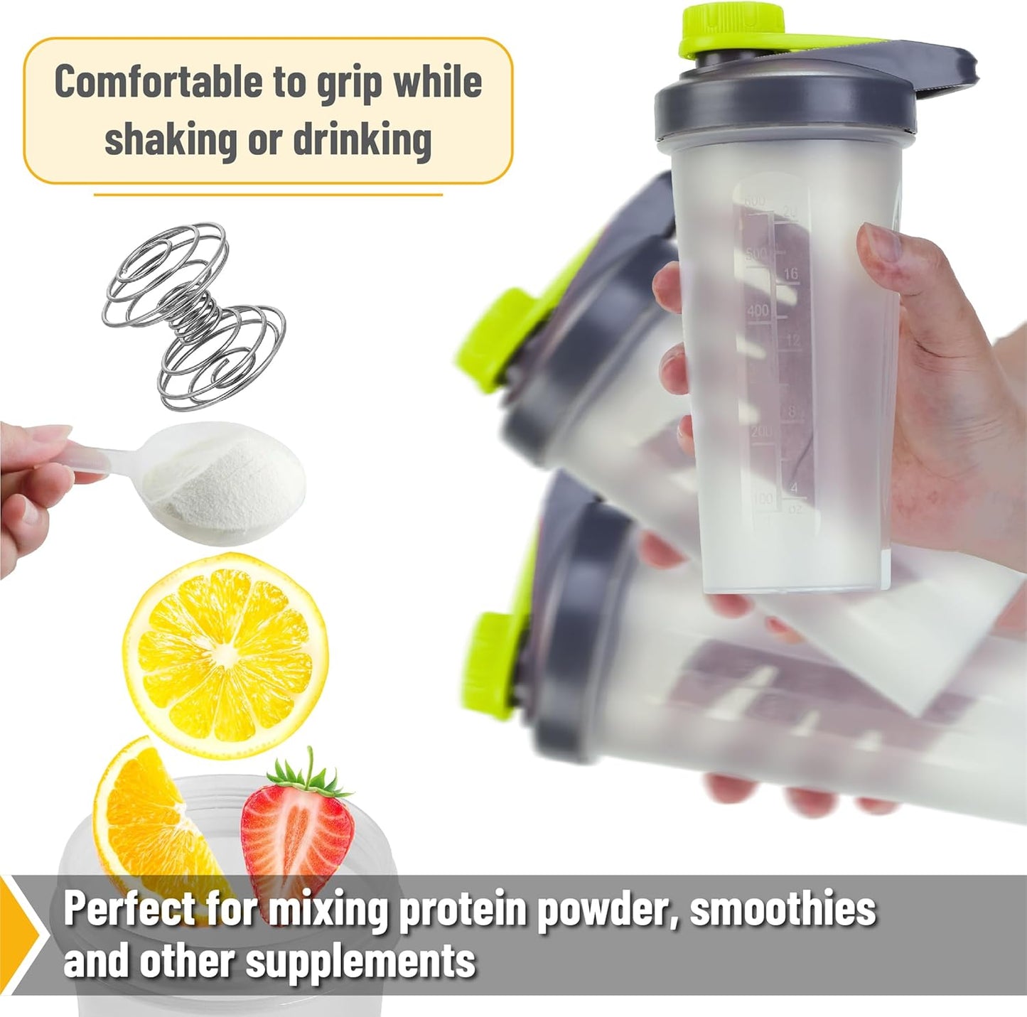 Mr. Pen- Shaker Bottles for Protein Mixes with Twist Cap, 28 oz, Protein Shaker Bottle with Wire Whisk Ball, Shaker Cup, Mixer Bottle
