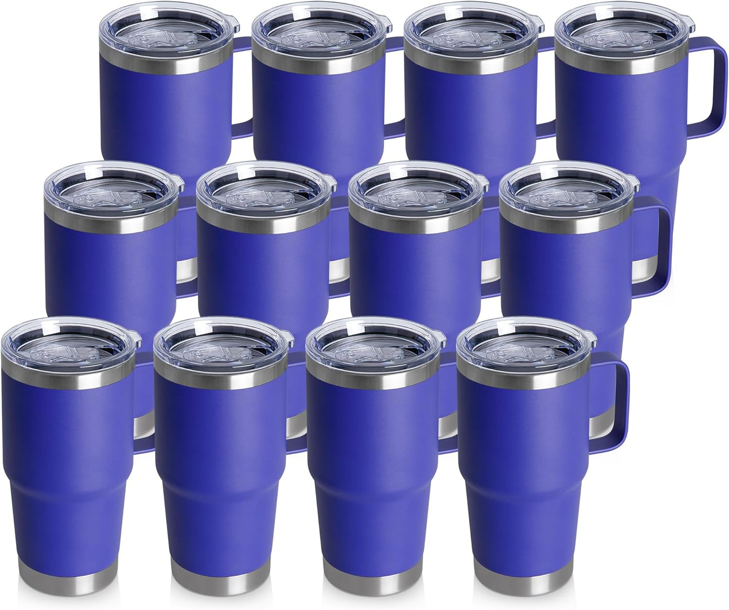 HASLE OUTFITTERS 20oz Tumbler with Handle & Lid, Insulated Stainless Steel Travel Mug, Leakproof Cup for Coffee, BPA-Free Double-Wall Vacuum Tumblers for Hot/Cold Drinks, Commuter, Gym, Office, Blue