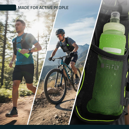FITLY Soft Flask - Shrink As You Drink Soft Water Bottle for Hydration Pack - Folding Water Bottle Ideal for Running, Hiking, Cycling, Climbing & Rigorous Activity