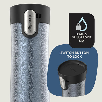 Contigo AUTOSEAL West Loop Vacuum-Insulated Stainless Steel Travel Mug with Easy-Clean Lid 12 oz Blueberry