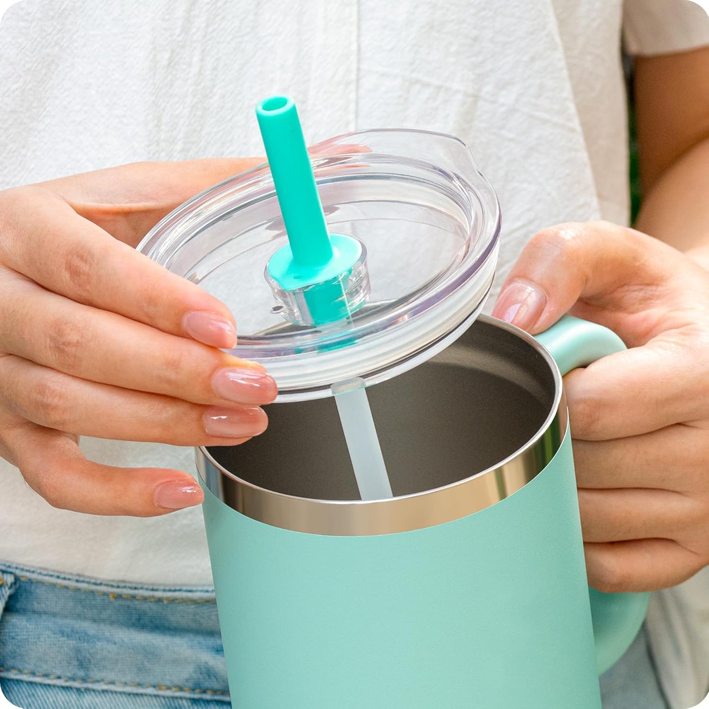 Press-In Tumbler Lid for Hydro Flask 32 40oz Travel Tumblers, Replacement Tumbler Lid with Straw for Hydro Flask 32oz 40oz All Around Tumblers(Black)