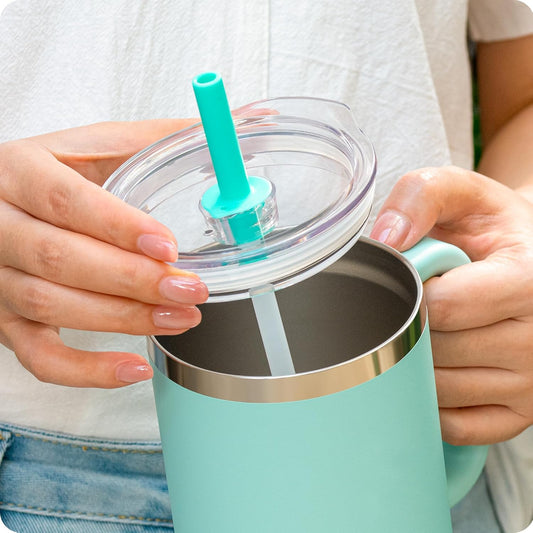 Press-In Tumbler Lid for Hydro Flask 32 40oz Travel Tumblers, Replacement Tumbler Lid with Straw for Hydro Flask 32oz 40oz All Around Tumblers(Black)