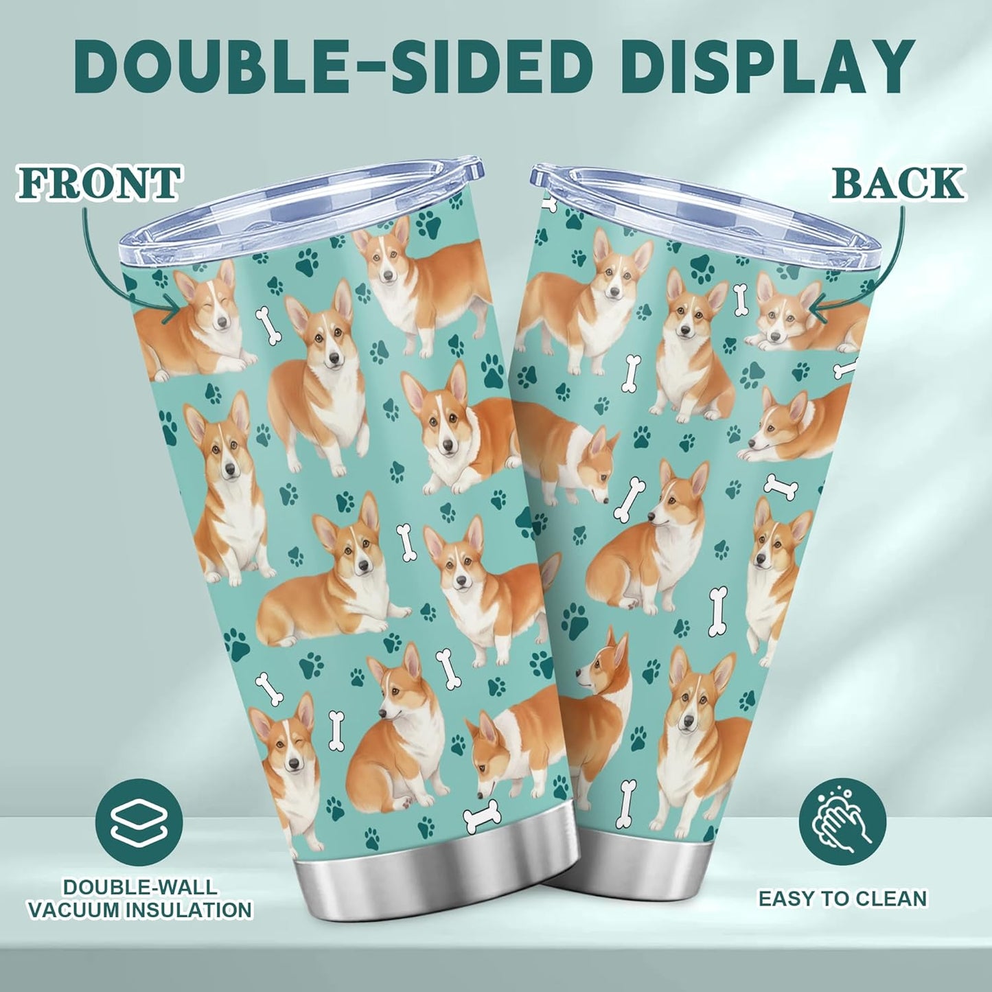 Beagle Gifts for Women Men, 40oz Stainless Steel Insulated Tumbler Travel Cup Mug, Funny and Unique Beagle Gifts for Dog Lover - Colors B
