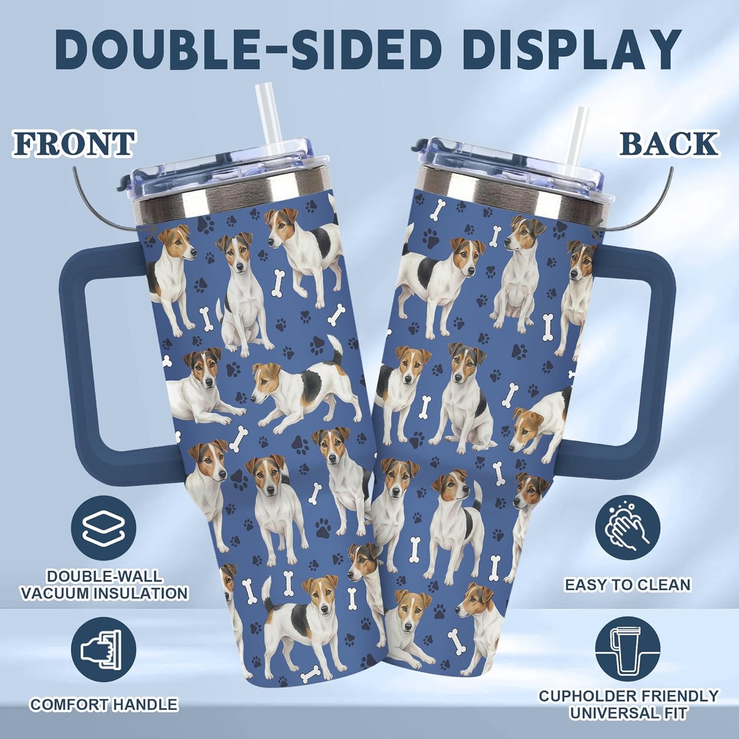 Beagle Gifts for Women Men, 40oz Stainless Steel Insulated Tumbler Travel Cup Mug, Funny and Unique Beagle Gifts for Dog Lover - Colors B