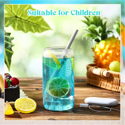 Meanplan 4 Sets Cruise Ship Essentials,4 Set Silicone Straws with Case Reusable Silicone Portable Drinking Straw Set for Party Travel Cold or Hot with 4 Carry Case, 4 Cleaning Brushes (Classic Color)