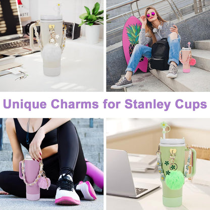3tyto 13 Pcs Stanley Cup Accessories Set Including Water Bottle Handle Strap, Siliocne Stanley Cup Boot, Siliocne Straw Cover, Stanley Charms for Stanleys Cup 40oz & 30oz Tumbler